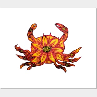 Flower Crab Posters and Art